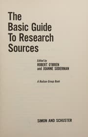 Tapa de The basic guide to research sources