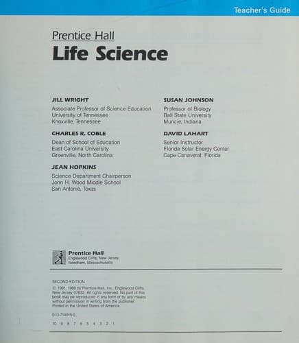 Tapa de Prentice Hall Life Science/Student Text