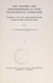 Tapa de Het aandeel der Minderbroeders in onze middeleeuwse literatuur