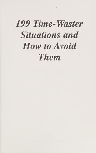 Tapa de 199 time-waster situations and how to avoid them