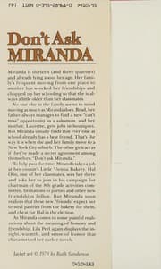 Tapa de DON'T ASK MIRANDA