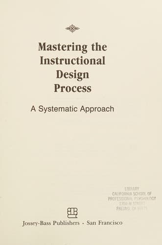 Tapa de Mastering the instructional design process