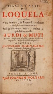 Tapa de Dissertatio de loquela, qua non solum vox humana, & loquendi artificium ex originibus suis eruuntur