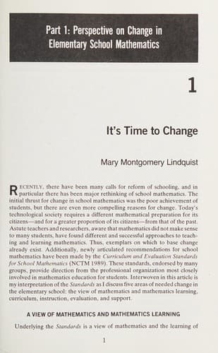Tapa de New directions for elementary school mathematics
