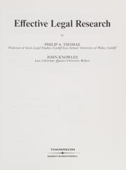Tapa de Effective legal research