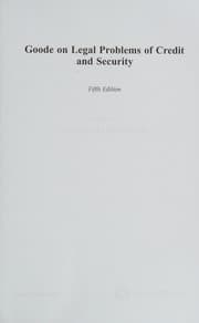 Tapa de Goode on legal problems of credit and security