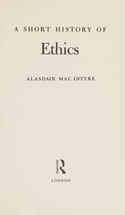 Tapa de A short history of ethics