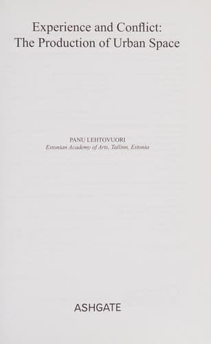 Tapa de Experience and conflict