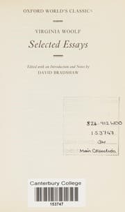 Tapa de Selected essays
