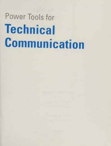 Tapa de Power tools for technical communication
