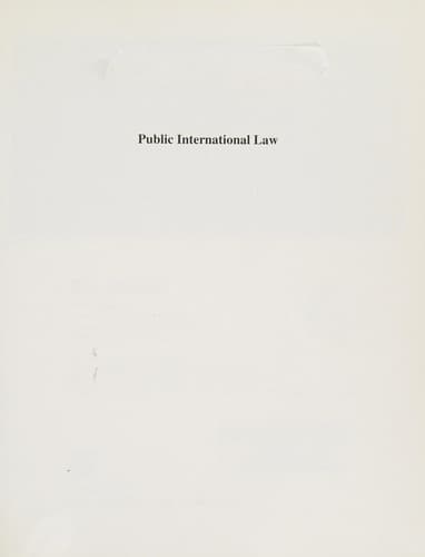 Tapa de Public international law