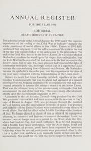 Tapa de The Annual Register, 1991
