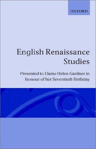 Tapa de English Renaissance studies presented to Dame Helen Gardner in honour of her seventieth birthday