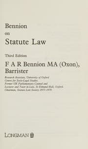 Tapa de Bennion on statute law
