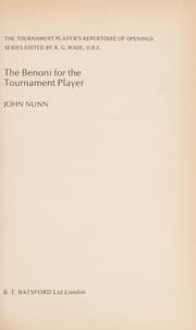 Tapa de Benoi for the Tournament Player (The Tournament Player's Repertoire of Openings)