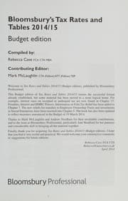 Tapa de Bloomsbury's tax rates and tables 2014/15