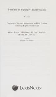 Tapa de Bennion on statutory interpretation