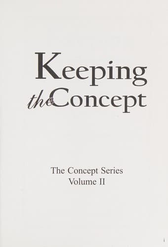 Tapa de Keeping the concept