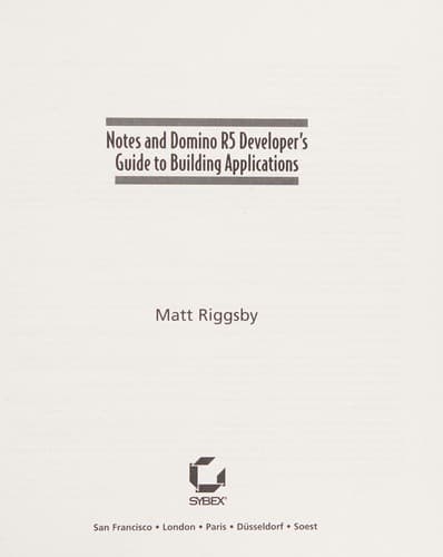 Tapa de Notes and Domino R5 developer's guide to building applications