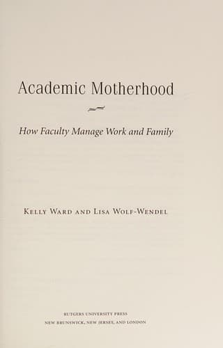 Tapa de Academic motherhood