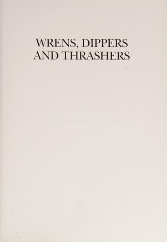 Tapa de Wrens, Dippers and Thrashers