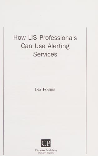 Tapa de How LIS professionals can use alerting services