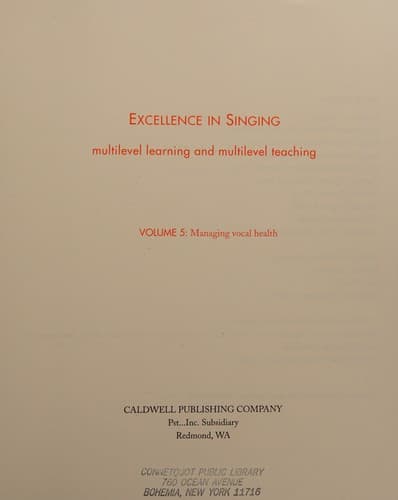 Tapa de Excellence in singing
