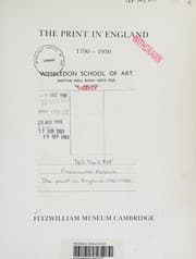 Tapa de The Print in England 1790-1930