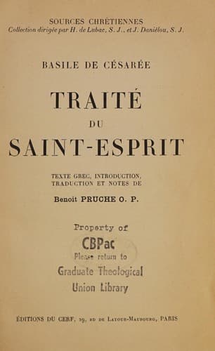 Tapa de Traité du Saint-Esprit