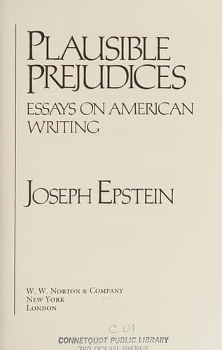 Tapa de Plausible Prejudices