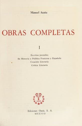 Tapa de Obras completas I