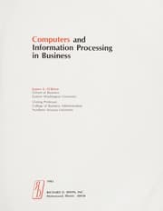 Tapa de Computers and information processing in business