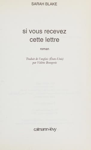 Tapa de Si vous recevez cette lettre