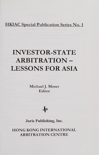 Tapa de Investor-state arbitration