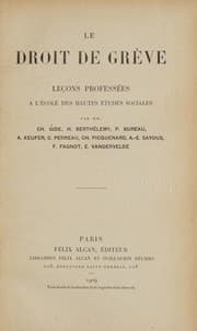Tapa de Le droit de grève