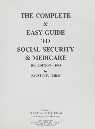 Tapa de Complete and Easy Guide to Social Security