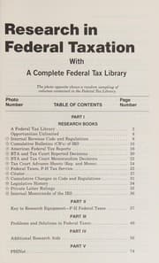 Tapa de Research in federal taxation