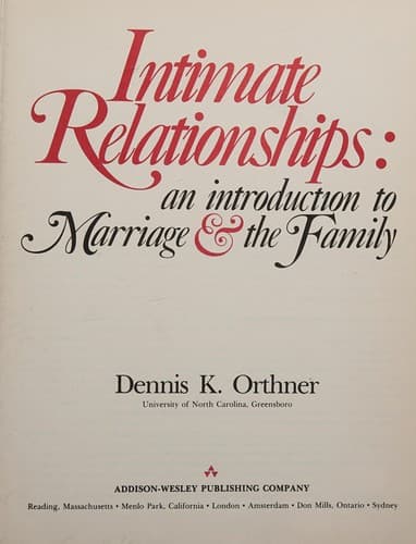 Tapa de Intimate relationships
