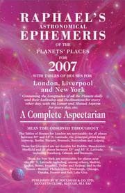 Tapa de Raphael's astronomical ephemeris of the planets' places for 2007