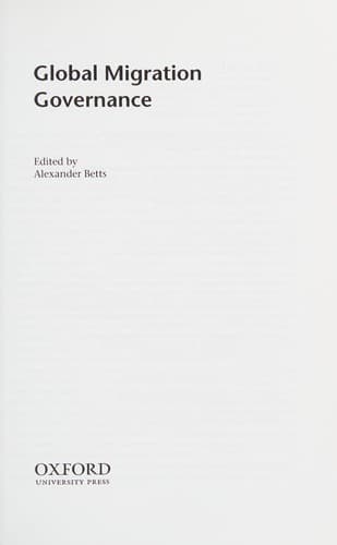 Tapa de Global migration governance