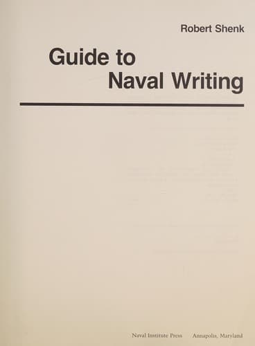 Tapa de Guide to naval writing