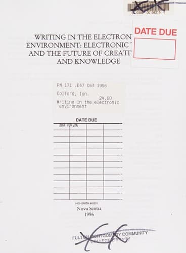 Tapa de Writing in the electronic environment