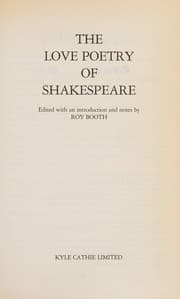 Tapa de The love poetry of Shakespeare