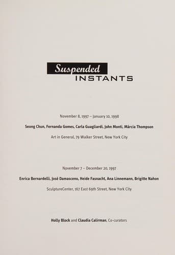 Tapa de Suspended Instants