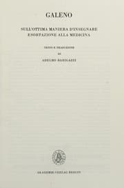 Tapa de Galeno "Sull'Ottima Maniera D'Insegnare Esortazione Alla Medicina" (Corpus Medicorum Graecorum)