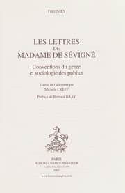 Tapa de Les "Lettres" de Madame de Sévigné