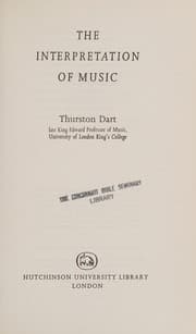 Tapa de The interpretation of music