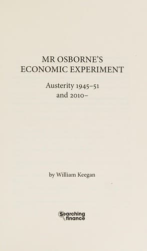 Tapa de Mr Osborne's economic experiment