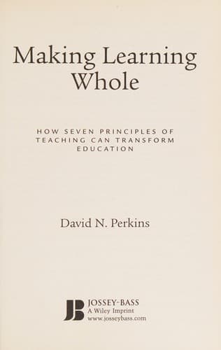 Tapa de Making learning whole