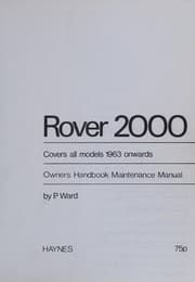 Tapa de Rover 2000, Covers All Models 1963 Onwards